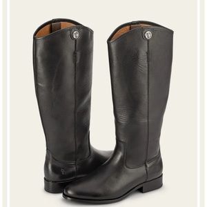 Frye Black Melissa Button Tall Boots